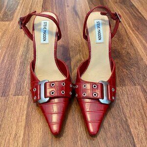 Steve Madden Dillon Heels in Red Crocodile